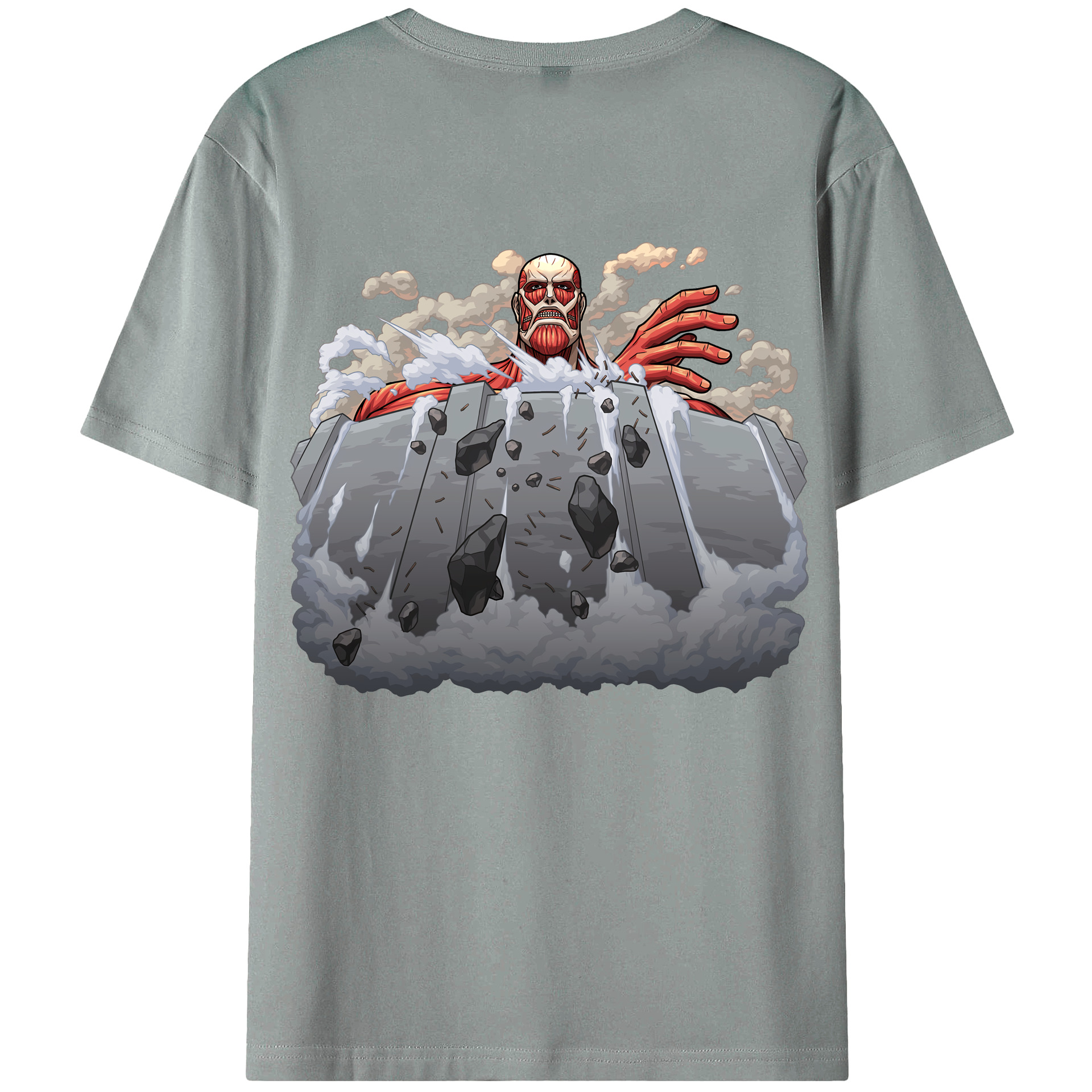 （画像用） 進撃の巨人 Attack on Titan 綿100％ メンズ半袖Tシャツ（バックプリント） 通気性